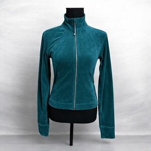 NWT Lululemon Scuba Track Jacket Womens 4 Teal Velvet Cord Full‎ Zip Slim Fit